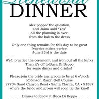 Rehearsal Dinner Invitation - Just want to share