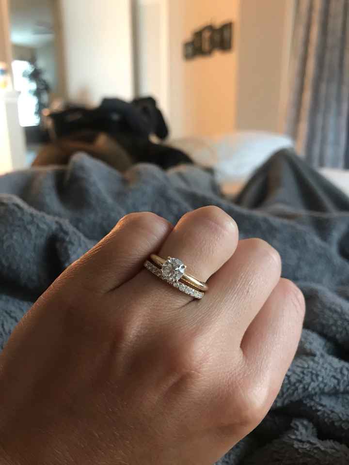 For those of you with solitaire cut stones, what style of wedding band do you have?! - 1