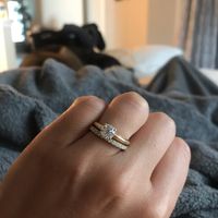 For those of you with solitaire cut stones, what style of wedding band do you have?! - 1