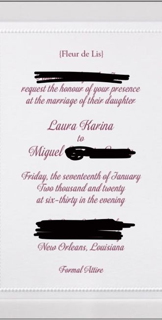 Invitation proofs are in! 1