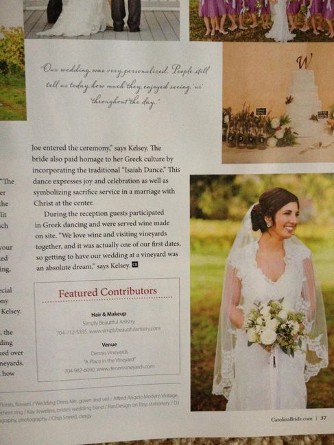 PICTURES!!! Our wedding got picked for Carolina Bride Magazine!!!!