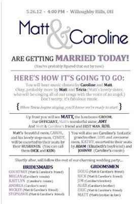 wedding program