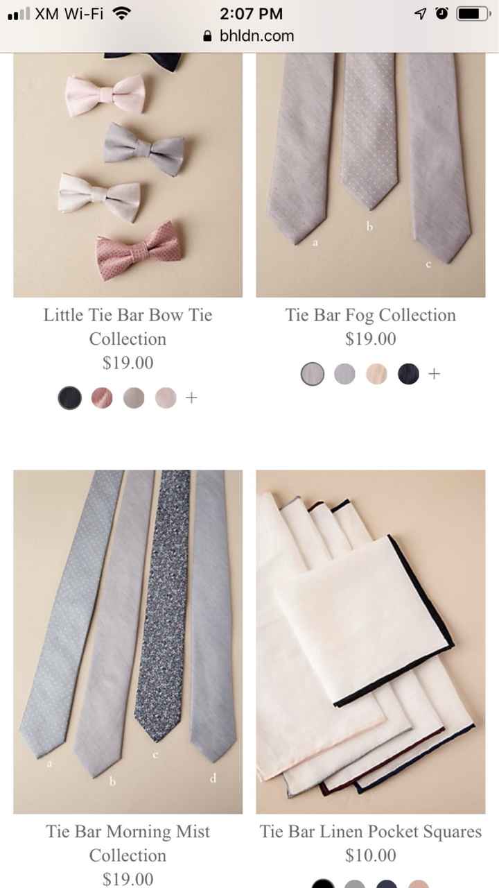 Ties to go with mixed match bridesmaids - 1