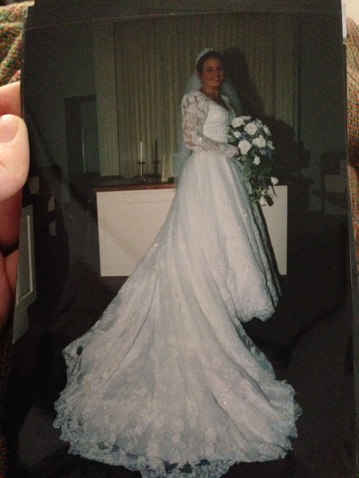 Using an old wedding dress. - 1