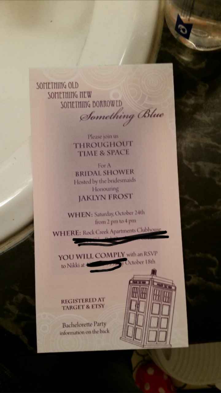 My awesome shower and bachelorette party invite!