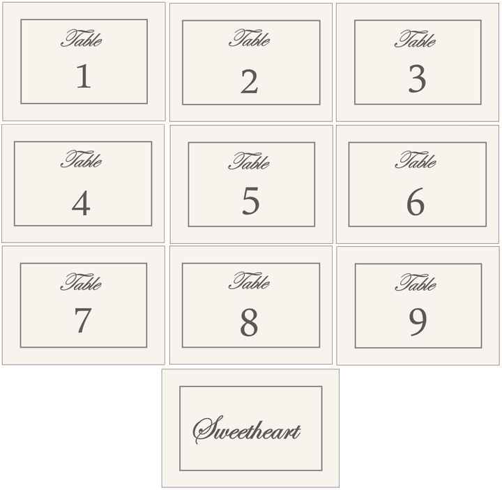 Table numbers! Show me yours!!