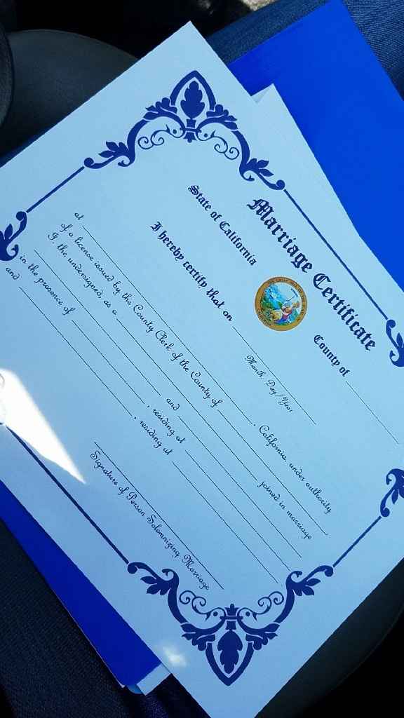 Wedding band & Marriage license - 2