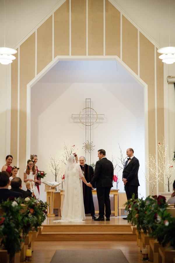 Really short couple, really tall officiant - 1