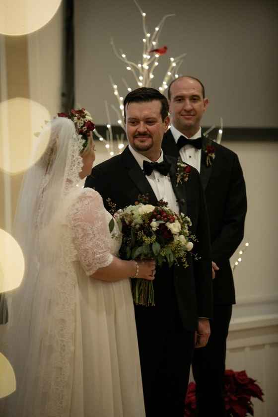 Really short couple, really tall officiant - 3