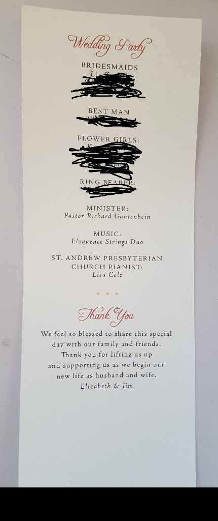 The order of things for the not so 30 minute ceremony - 2