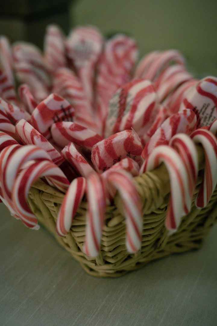 candy canes and candy cane spoons