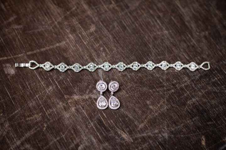 Wedding jewelry: Bracelet from JC Penney; Earrings from Nordstom