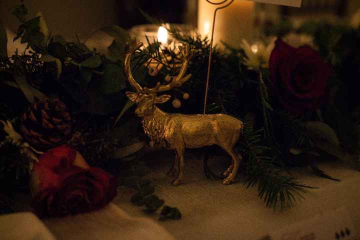 Custom reindeer used as table number/sign holders - Etsy shop TinyTaxidermyDesigns