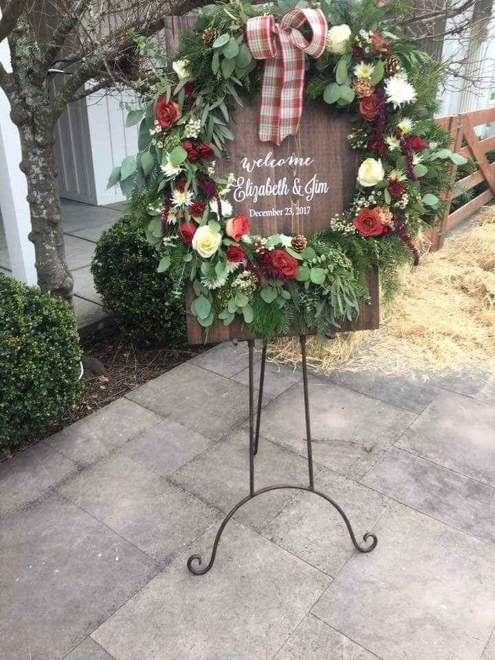 Welcome sign outside church or reception? - 1