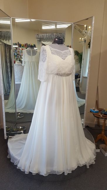 Adding lace sleeves onto a strapless dress 2