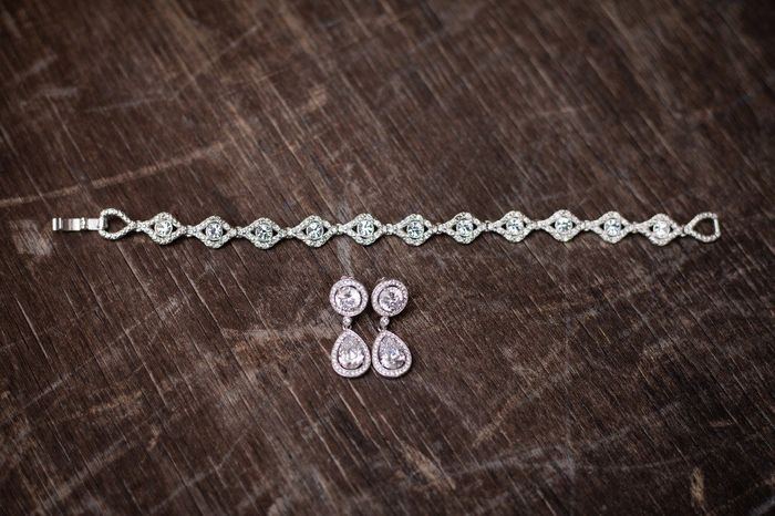 Wedding jewelry: Bracelet from JC Penney; Earrings from Nordstom