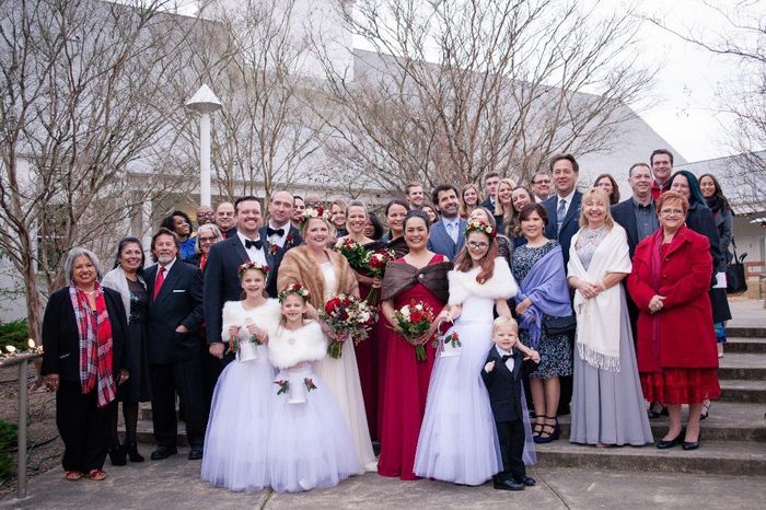 Group shot of all our guests after the ceremony outside the church