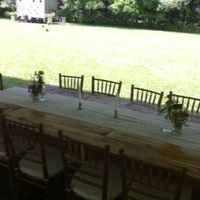 where to rent rustic wooden tables?