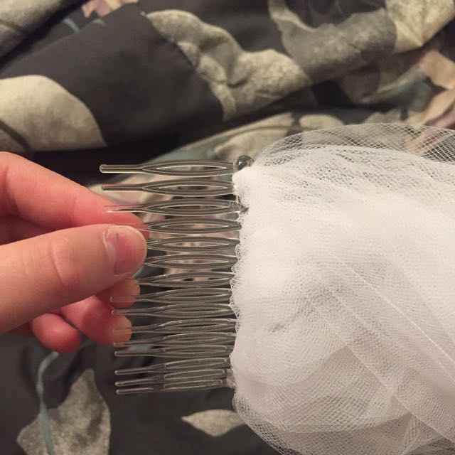 diy two tier cathedral lace trim veil - 1