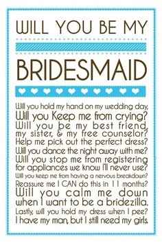 Fun ways to ask friends to be a bridesmaid...