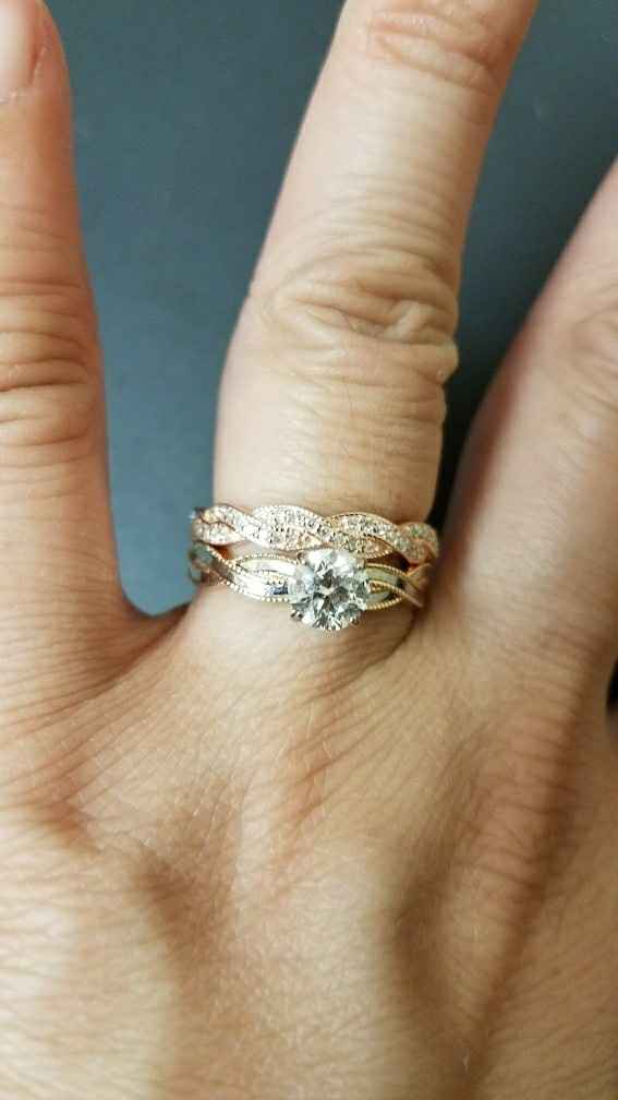 Help choosing wedding band that complements my E-ring