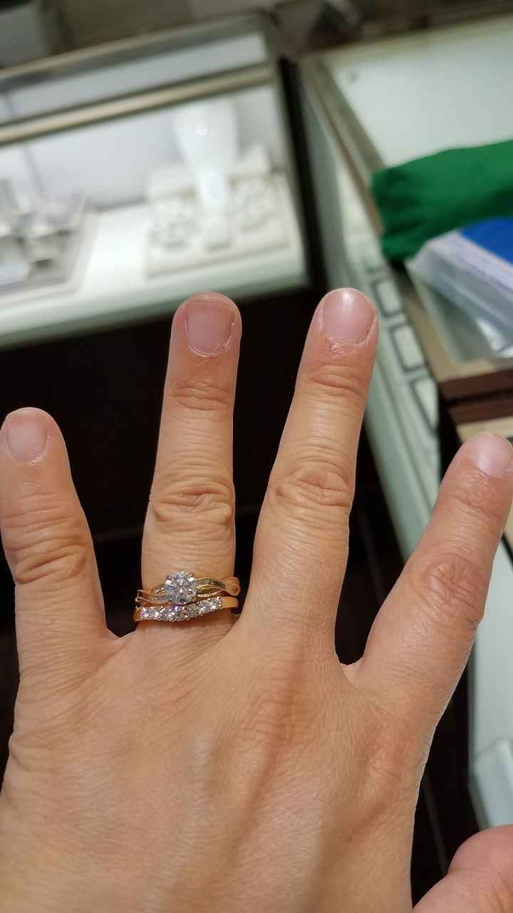 Help choosing wedding band that complements my E-ring