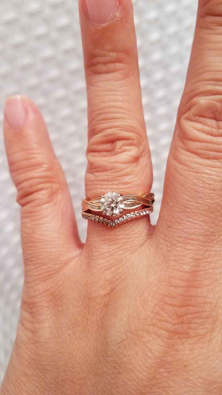 Help choosing wedding band that complements my E-ring