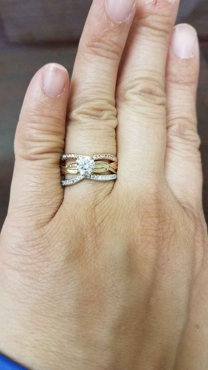 Help choosing wedding band that complements my E-ring