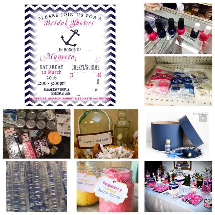 Hot pink & navy nautical theme bridal shower