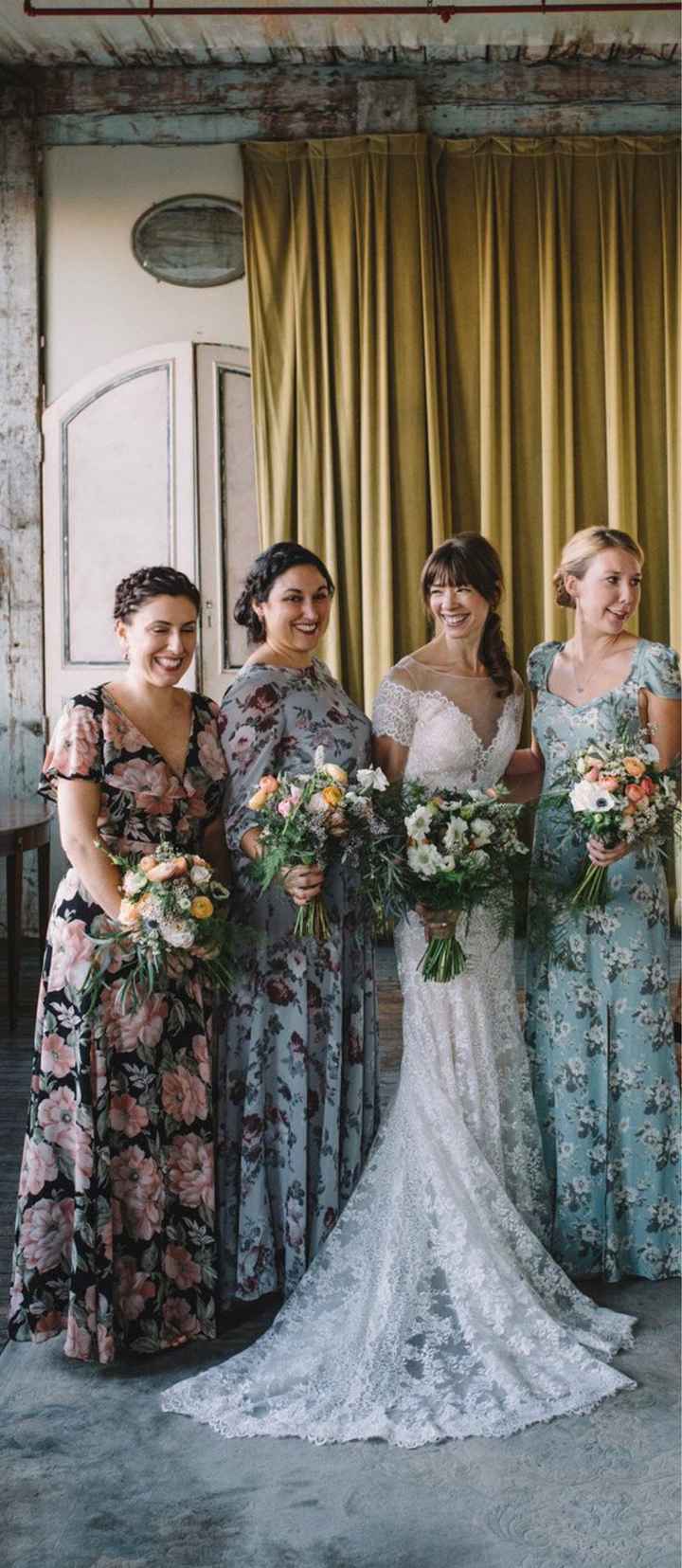 Mismatched Floral Bridesmaid Dresses