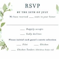 Kids meal on response cards?