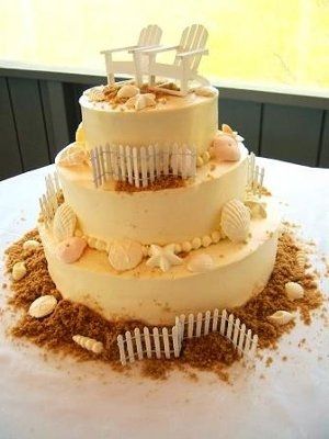 Beach wedding cake that looks like sand...