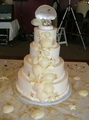 Beach wedding cake that looks like sand...