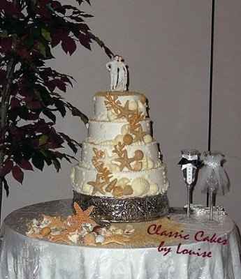 Beach wedding cake that looks like sand...