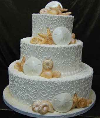 Beach wedding cake that looks like sand...