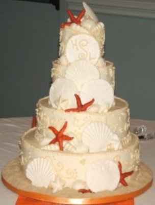 Beach wedding cake that looks like sand...