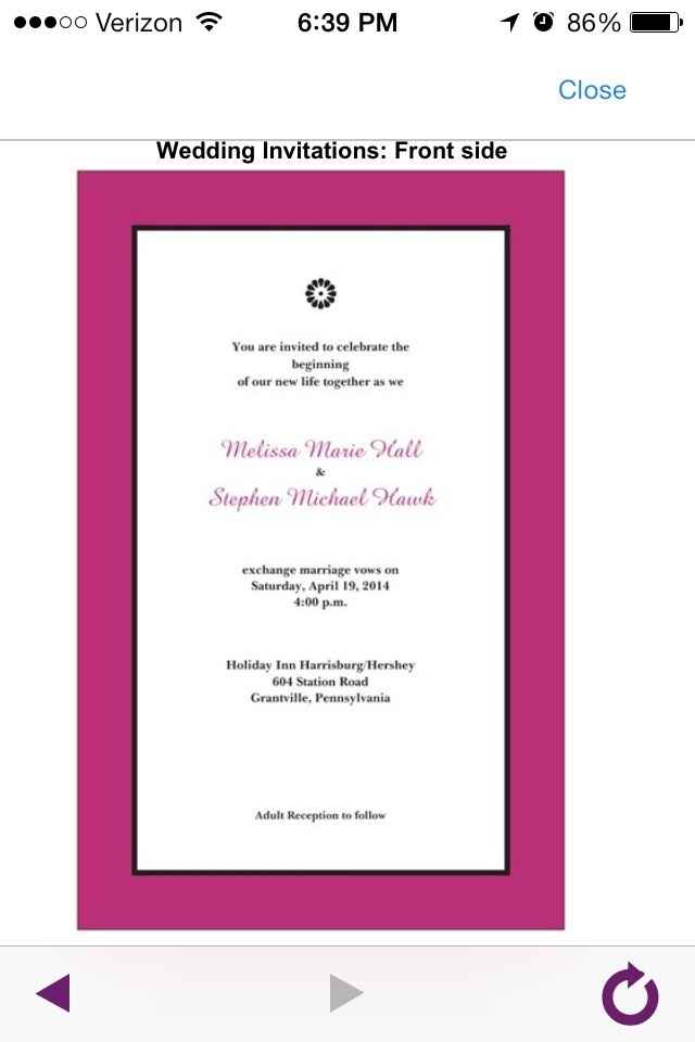 Question: Vistaprint invitations