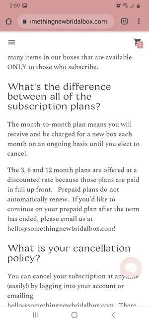 Beware Something New Bridal Box recurring charges on "prepaid" subscriptions - 2