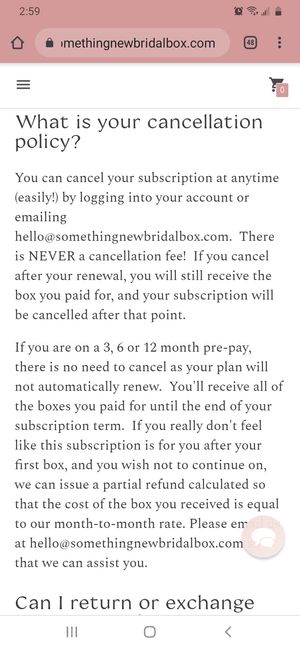 Beware Something New Bridal Box recurring charges on "prepaid" subscriptions - 3