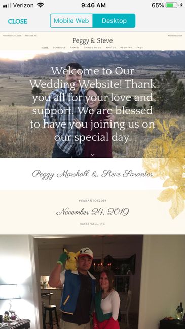 Destination wedding website 1