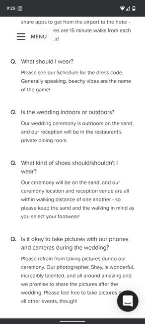 faq suggestions on couples website - 2