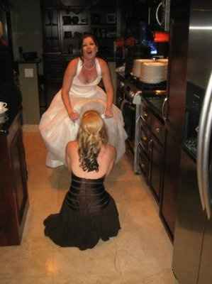 POST pics of your dress, your flowers, your man,  friend lighting cig of a tiki torch & your boobs!