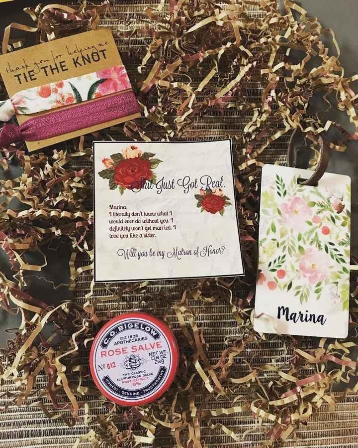 Gifts I sent to ask my bridal party!