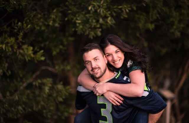 Football themed engagement photos