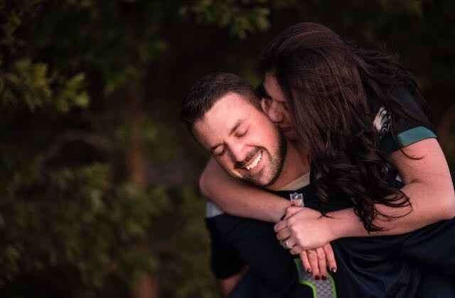 Football themed engagement photos
