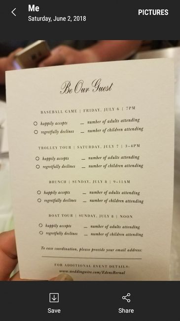 Wedding invitation and activities - 1