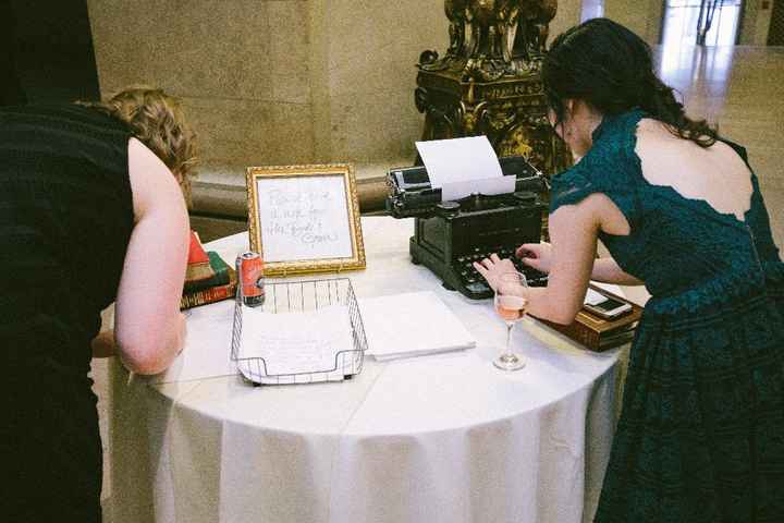 Typewriter guest book
