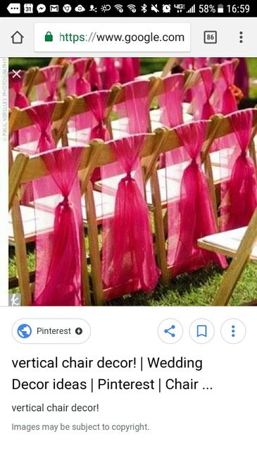 How to keep organza chair sashes from slipping down plastic chairs. 4