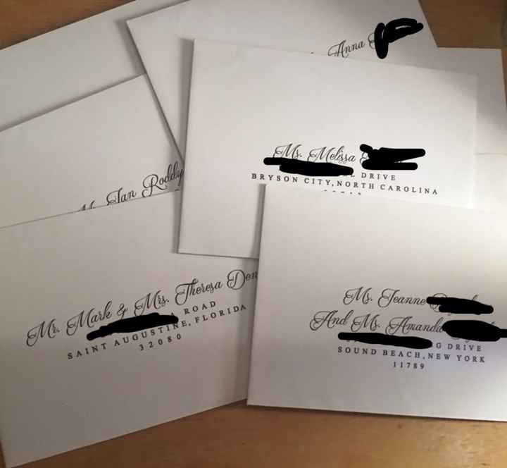 Hand writing gest addresses on STDs/Invitations?