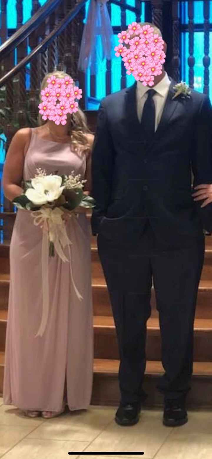 Color tuxes with blush wedding dress/bridesmaid dresses? - 1